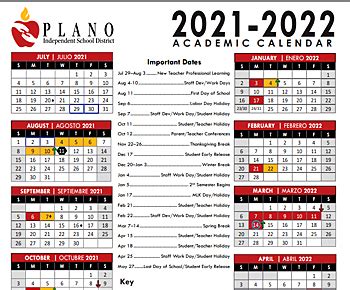 Plano Isd Calendar 2021 22